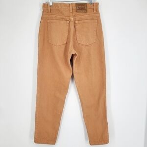Vintage Levi's High Rise Tapered Straight Leg Jeans Orange Denim Size 30